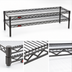 Thumbnail image #3 for QuadTruss 2-Tier Front Case Merchandise Wire Shelving Unit, 36 x 14 x 14 Inches, Pewter Gray Epoxy