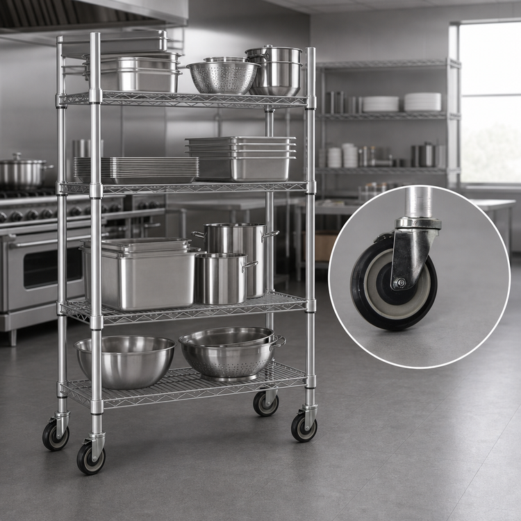 Product image #3 for Channel Adjustable Shelving Caster Conversion Kit, Set of 4, Factory Installed