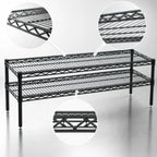 Thumbnail image #3 for Eagle Group QuadTruss HDFCM1442VG 2-Tier Front Case Merchandise Wire Shelving Unit, 42 x 14 x 14 Inches, Green Epoxy Finish
