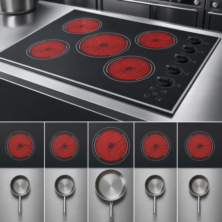 Product image #3 for Summit Commercial 27-Inch Five-Burner Electric Radiant Cooktop with Black Ceramic Glass Surface