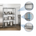 Thumbnail image #3 for Quantum 48-Inch Wide Stationary Open Wire Security Cage, 2 Intermediate Shelves, Chrome Plated