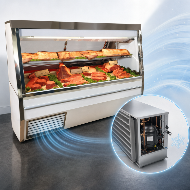 Product image #3 for Howard-McCray 34N Series 96-Inch Self-Contained Double Duty Red Meat Service Case with Straight Glass and LED Lighting