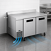Thumbnail image #3 for Hoshizaki Steelheart 60-Inch Two-Section Worktop Refrigerator with 2 Solid Doors