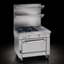 Thumbnail image #3 for Southbend Platinum 36-Inch Heavy Duty Gas Range with 4 Open Burners, 12-Inch Hot Top, and Convection Oven