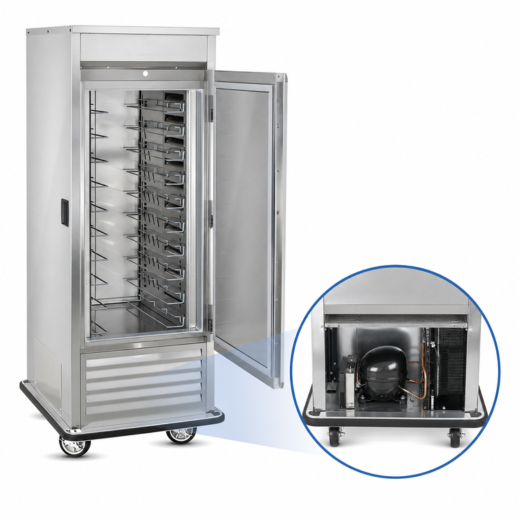 Product image #4 for Mobile Air Curtain Refrigerator, 1 Section, Bottom Mount Self-Contained Refrigeration, Solid Hinged Door