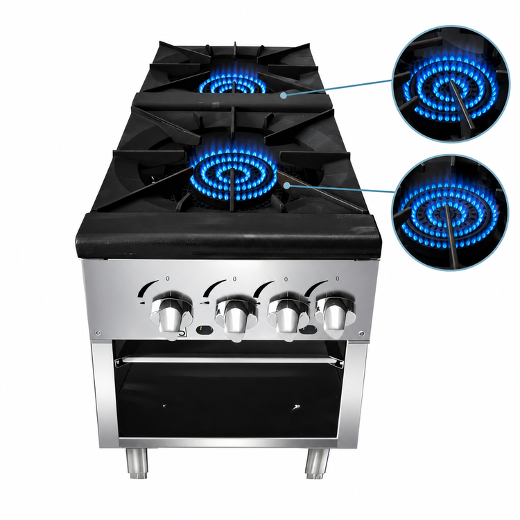 Product image #4 for CookRite ATSP-18-2 18-Inch Gas Stock Pot Stove with Two 3-Ring Burner Sections, 160,000 BTU