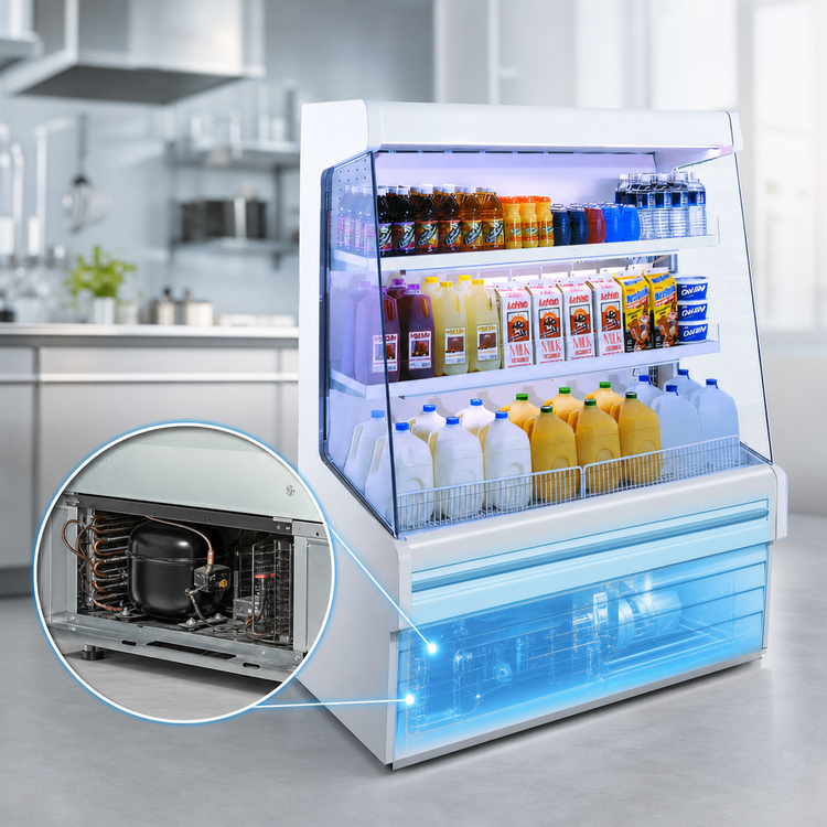 Product image #3 for Howard-McCray Ovation Series Dairy Open Merchandiser, 75 Inch W, Self-Contained Refrigeration, LED Shelves
