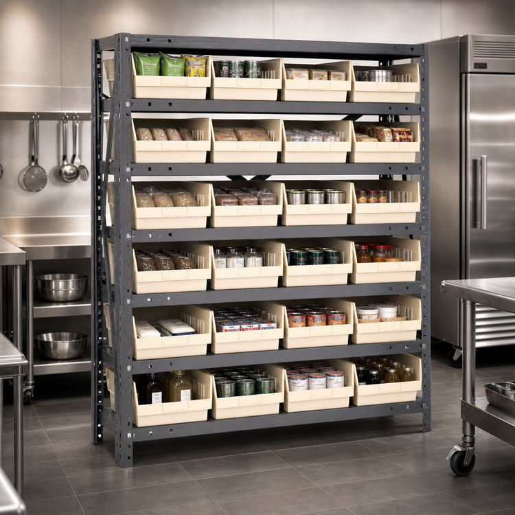 Product image #3 for Quantum Heavy Duty Stationary Wire Shelving Unit with 7 Shelves and 24 Bins, 36 x 18 x 39 Inches