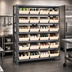 Thumbnail image #3 for Quantum Heavy Duty Stationary Wire Shelving Unit with 7 Shelves and 24 Bins, 36 x 18 x 39 Inches