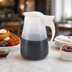 Thumbnail image #3 for Dripcut 32 oz White Polyethylene Syrup Server with White Plastic Top