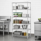 Thumbnail image #3 for Metro Super Erecta 5N337C 5-Shelf Stationary Starter Wire Shelving Unit, 36"W x 18"D x 74"H, Chrome Plated
