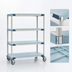 Thumbnail image #3 for MetroMax i Blue Mobile Polymer Shelving Starter Unit with 4 Solid Mat Shelves, 60