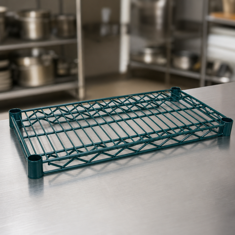 Product image #4 for Advance Tabco Special Value Series Heavy-Duty Green Epoxy Wire Shelf, 48 Inch W x 18 Inch D
