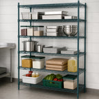 Thumbnail image #4 for Metro Super Erecta 5N577K3 72"W x 24"D x 74"H 5-Shelf Wire Shelving Starter Unit, Green Epoxy Finish
