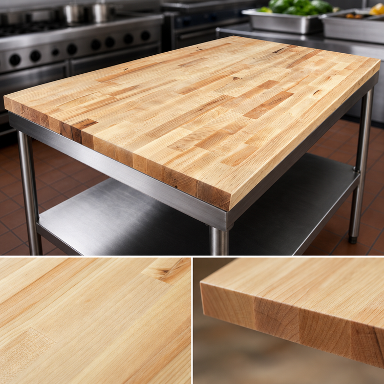 Product image #3 for BK Resources 60 x 36 Inch Hard Maple Flat Top Work Table Replacement Top