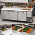 Thumbnail image #3 for Migali Competitor Series 93-Inch Three-Section Stainless Steel Refrigerated Counter/Pizza Prep Table with 3 Solid Doors