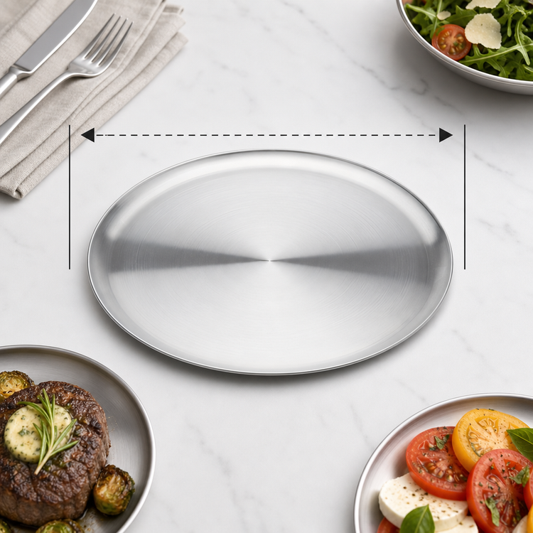 Product image #4 for American Metalcraft The Blend Collection 14-Inch Round Stainless Steel Plate, Satin Finish