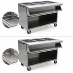 Thumbnail image #3 for Eagle Group Spec-Master SPHT3OB-240-3 Mobile Electric Sealed Well Hot Food Table, Open Front, 3 Wells, 48 in, Wet/Dry, 240V 3-Phase