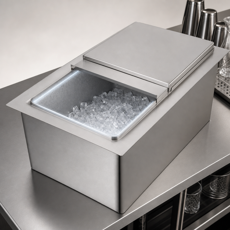 Product image #4 for John Boos Drop-In Stainless Steel Ice Bin Without Cold Plate, 22 x 18 x 12 Inch