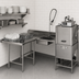 Thumbnail image #3 for Eagle Group SDTLR-84-16/3 Island Soiled Dishtable with Landing Shelf and Pre-Rinse Sink, 84 x 60 Inches, Right-to-Left Operation