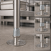 Thumbnail image #3 for BK Resources Adjustable Stainless Steel Over White Metal Flange Foot with Holes for 1-5/8-Inch Round Tubing