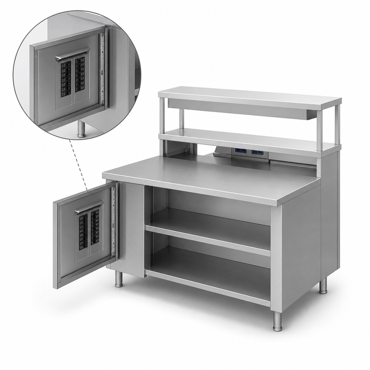 Product image #3 for Randell Modular Chef Service Counter Right Section With Breaker Panel, 37-1/2 Inch Stainless Steel