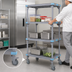 Thumbnail image #3 for Millenia 4-Shelf Mobile Polymer Shelving Starter Unit, 24 x 21 x 62 Inches, Gray