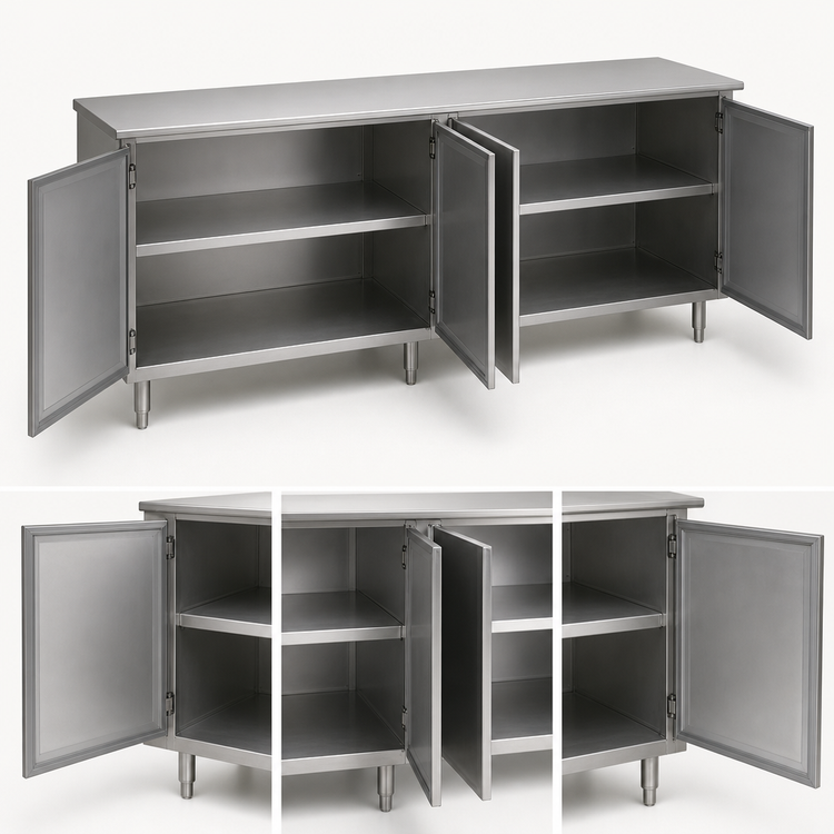 Product image #3 for Spec-Master Series 144-Inch Wide Stainless Steel Plate Cabinet with 4 Hinged Doors