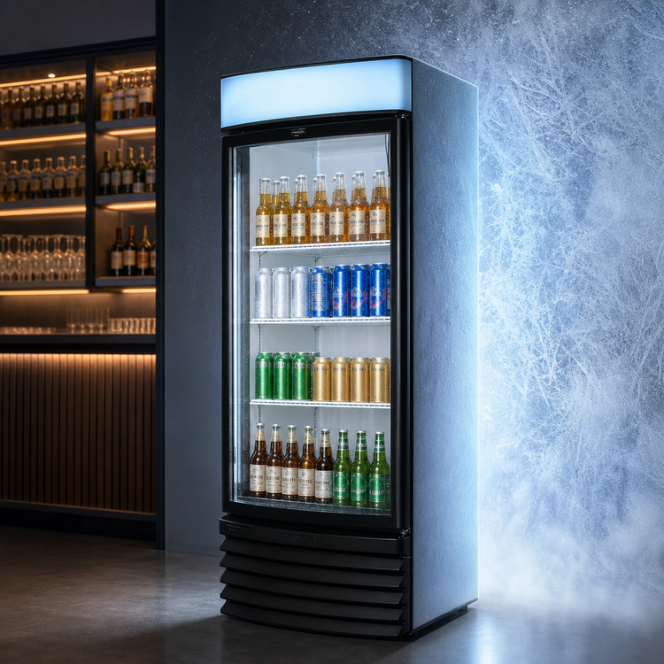 Product image #3 for Fogel Vertical Beer Froster Glass Door Merchandiser, 18 Cu. Ft., 1 Section, Bottom-Mount Self-Contained Refrigeration