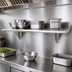 Thumbnail image #3 for 12-Foot-Wide x 12-Inch Deep Wall-Mounted Stainless Steel Shelf, 16-Gauge 304 Satin Finish
