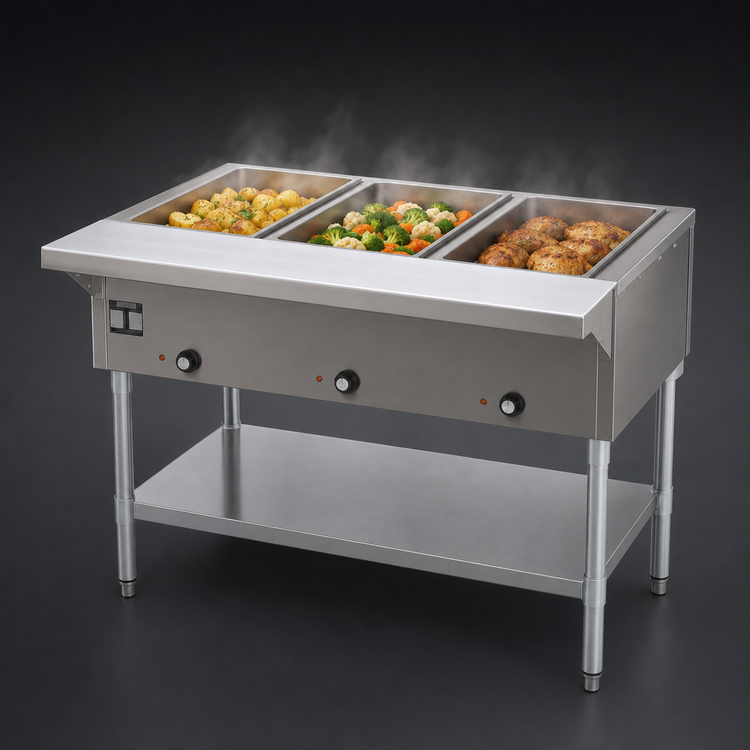 Product image #3 for Eagle Group SDHT3-240 48 Inch 3-Well Electric Open Base Hot Food Table, 240V
