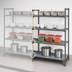 Thumbnail image #3 for Cambro Camshelving Basics Plus Stationary 4-Tier Add-On Polymer Shelving Unit, 18 x 36 x 64 Inches, Vented and Solid, Brushed Graphite