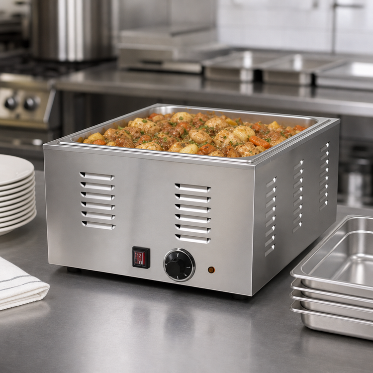 Product image #3 for CAC China ELFW-1500 Full-Size Countertop Wet Food Warmer with Vented Sides