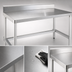 Thumbnail image #3 for New Age 72-Inch x 24-Inch Stainless Steel Top Work Table with 6-Inch Backsplash and Open Aluminum Base