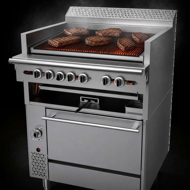 Product image #3 for Garland Cuisine Series 36-Inch Heavy Duty Gas Char-Broiler Range with Cast Iron Radiant Broiler and Standard Oven