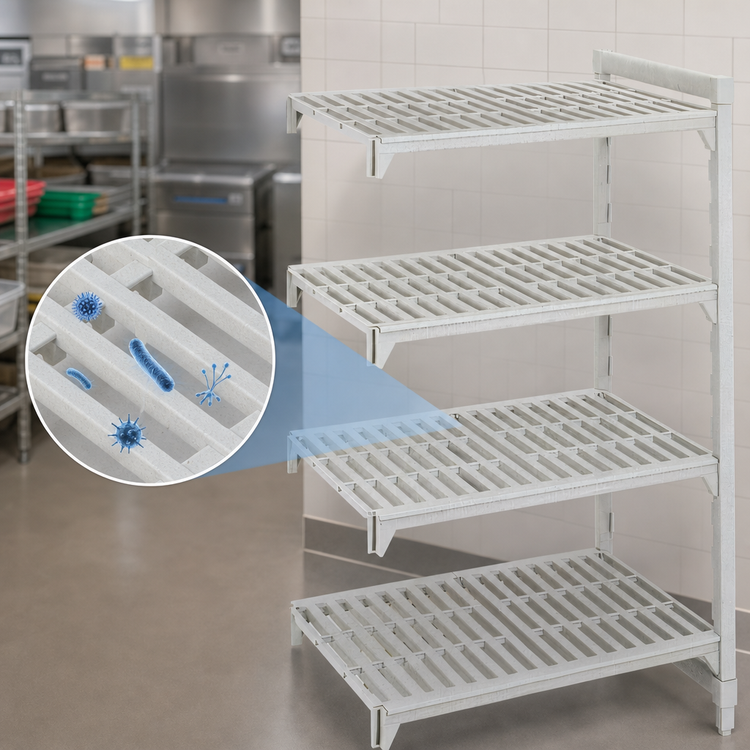 Product image #4 for Cambro Camshelving Premium 4-Shelf Vented Add-On Polymer Shelving Unit, 24" x 60" x 84"