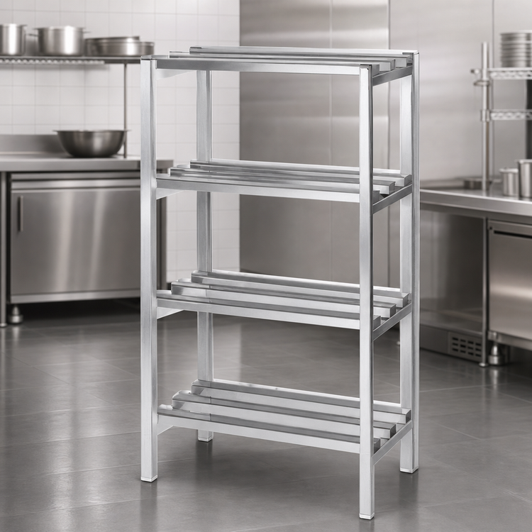 Product image #3 for Channel Lifetime Tough 4-Shelf Channel-Style Aluminum Dunnage Shelving Rack, 36W x 20D x 64H