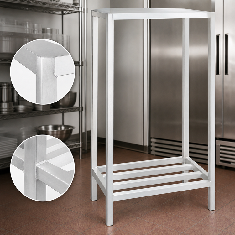 Product image #3 for Channel Manufacturing Lifetime Tough All-Welded 2-Shelf Tubular Dunnage Shelving, 54W x 24D x 64H, Aluminum