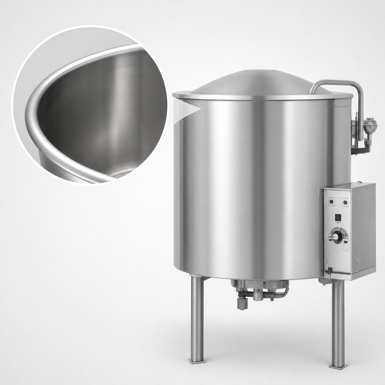 Product image #3 for Legion LGB-25 25-Gallon Gas Insulated Self-Contained Kettle, 2/3 Jacketed, Floor Model