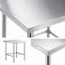 Thumbnail image #3 for Sapphire 30 Inch W x 24 Inch D Stainless Steel Flat Top Work Table with Open Base and Stainless Steel Legs
