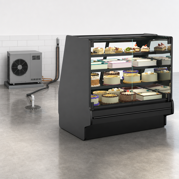 Product image #3 for Fusion® 52-Inch High Refrigerated Service Case, 62-7/8-Inch Wide, Remote DX, Vertical Swing-Out Front Glass