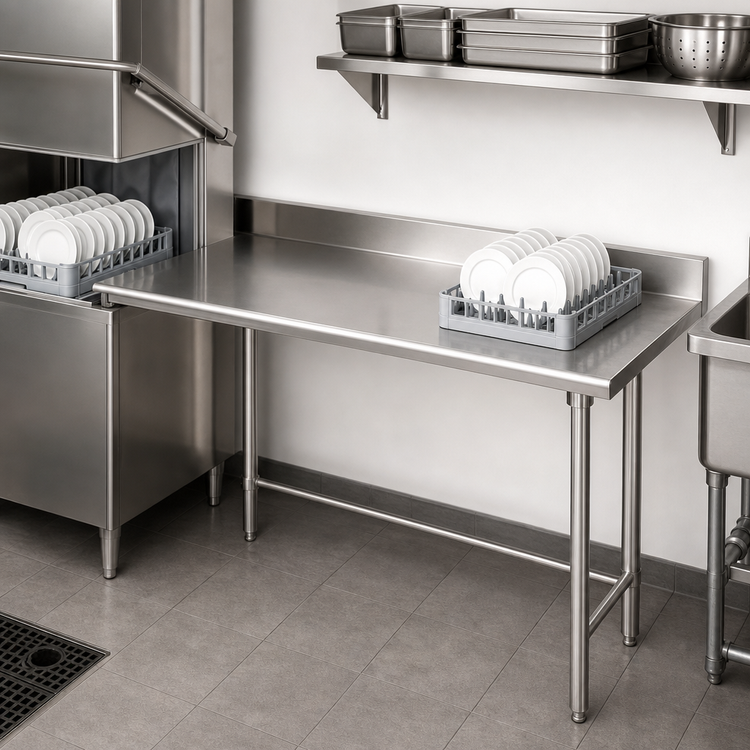 Product image #3 for Eagle Group Straight Stainless Steel Clean Dishtable, Right-to-Left, 48 x 30 x 43-1/2 Inches