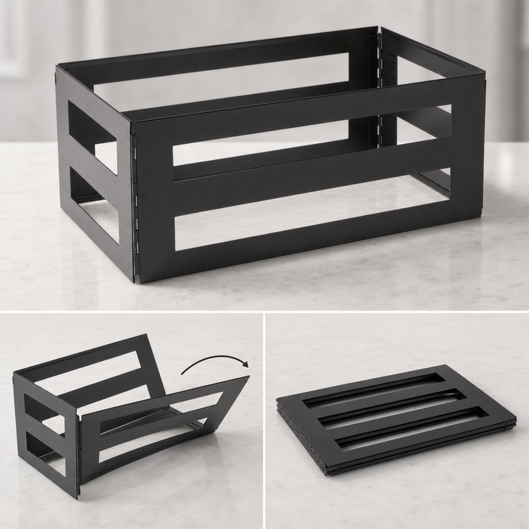 Product image #3 for American Metalcraft Full-Size Collapsible Iron Serving Crate, Black Powder-Coated