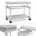 Thumbnail image #3 for New Age 72-Inch Mobile Aluminum Equipment Stand with 12-Gauge Top, Adjustable Undershelf and Casters