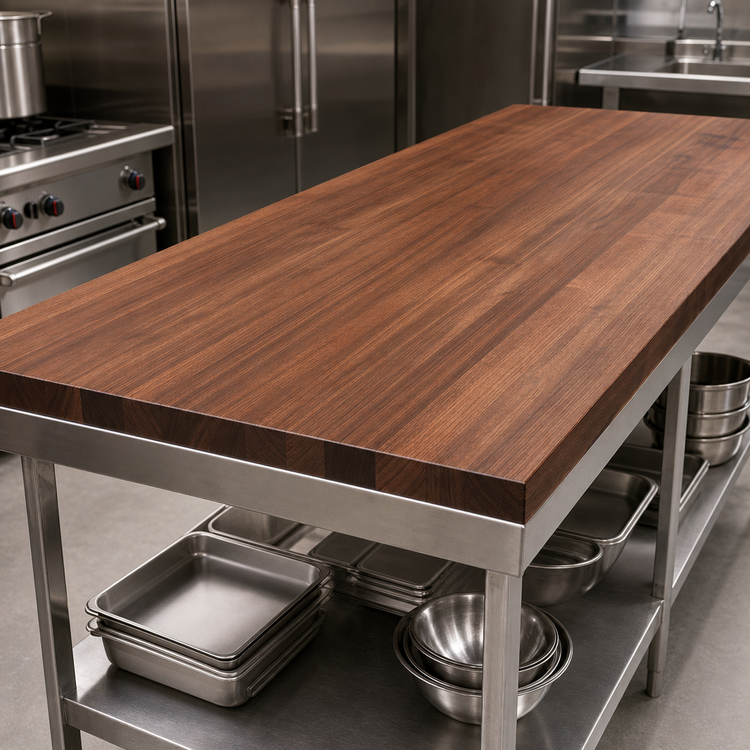 Product image #3 for Boos Block American Black Walnut Full-Length Edge Grain Kitchen Countertop, 132 x 42 x 3 Inches