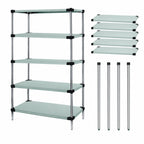 Thumbnail image #3 for Quantum WRS5-63-1454SS 54 x 14 x 63 Inch 304 Stainless Steel Solid Shelving Starter Kit, Stationary, 5 Shelves