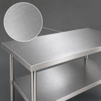 Thumbnail image #3 for Klinger's Trading 16GA-AST3072 72" x 30" Stainless Steel Work Table, 16-Gauge 430 Top, Flat Top, Open Base with Undershelf