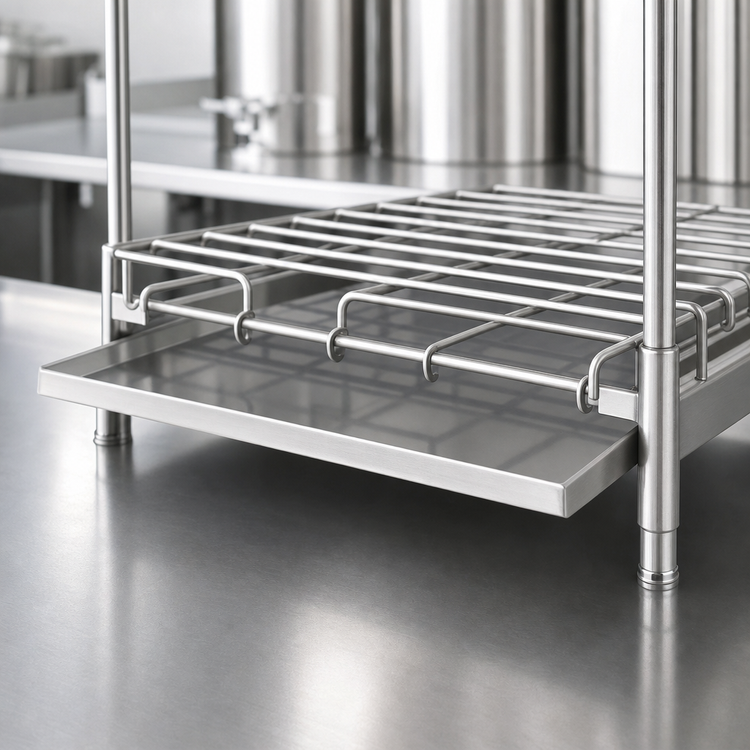 Product image #3 for Eagle Group Stainless Steel Drip Pan for Syrup Tank Rack, 48 x 24 Inches