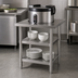 Thumbnail image #3 for Eagle Group Stainless Steel Rice Cooker Equipment Stand with Cutout Top and 2 Adjustable Undershelves