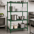 Thumbnail image #3 for Steel Works Stainless Heavy Duty 4-Tier Wire Shelving Unit, 24 x 48 Inches, Green Epoxy Coated